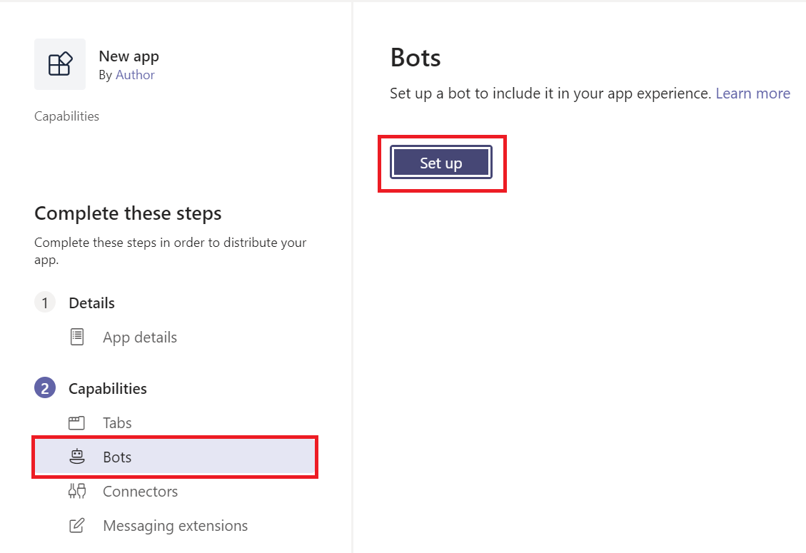 create a bot with appstudio